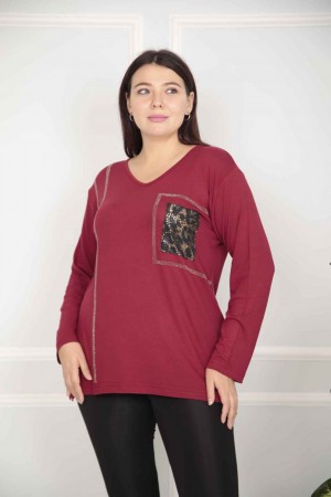 217826 TOPTAN BORDO BLUZ