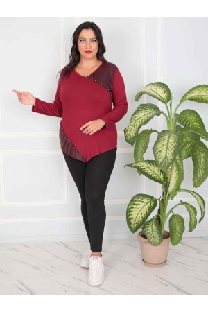 217829 TOPTAN BORDO BLUZ