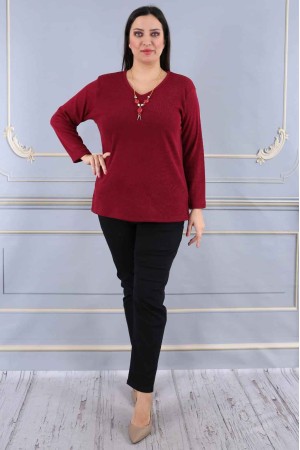 217848 TOPTAN BORDO BLUZ