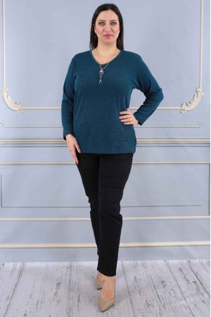 217849 TOPTAN TURKUAZ BLUZ