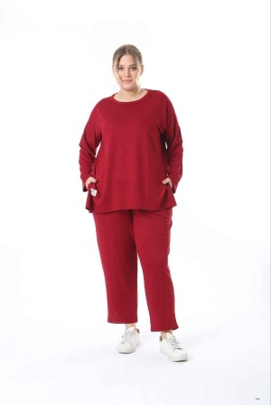 218040 TOPTAN BORDO PANTOLON TAKIM