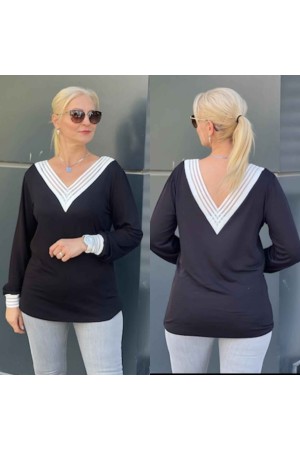 218042 TOPTAN SİYAH BLUZ