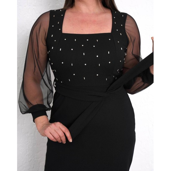 218057 TOPTAN SİYAH ELBİSE