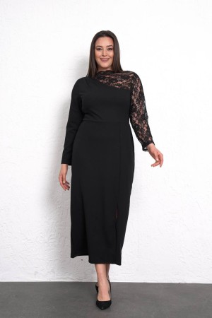 218058 TOPTAN SİYAH ELBİSE