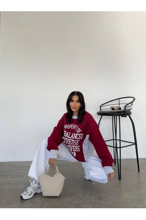 218181 TOPTAN BORDO SWEAT