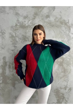 218198 TOPTAN DESENLİ KAZAK