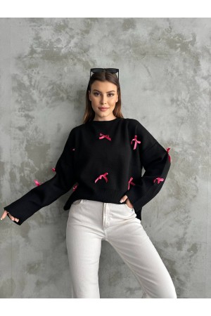 218208 TOPTAN SİYAH KAZAK