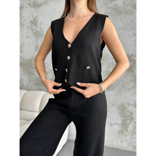 218221 black Pants suit