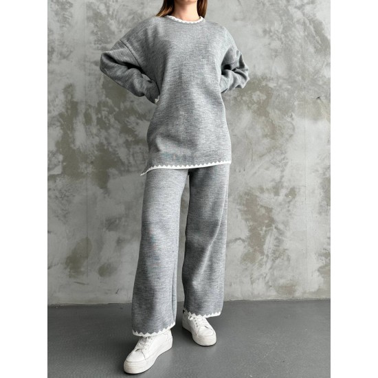 218223 Grey Pants suit