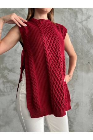 218227 TOPTAN BORDO SÜVETER