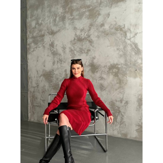 218236 burgundy DRESS