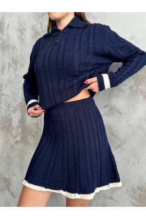 218242 TOPTAN LACİVERT ETEK TAKIM