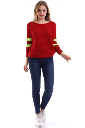 218272 TOPTAN KIRMIZI KAZAK