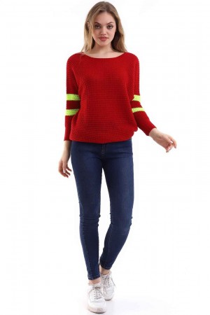 218272 TOPTAN KIRMIZI KAZAK