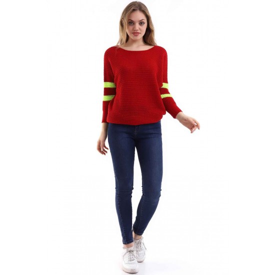 218272 TOPTAN KIRMIZI KAZAK