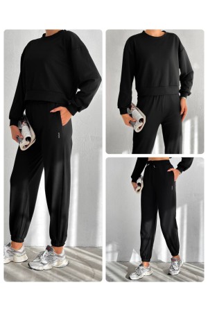 218327 TOPTAN SİYAH EŞOFMAN TAKIM