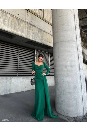 218374 TOPTAN ZÜMRÜT YEŞİL ABİYE