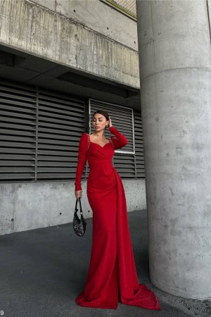 218375 red Evening dress