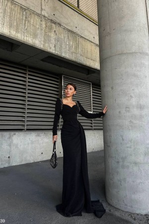 218376 black Evening dress