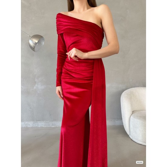 218382 red Evening dress