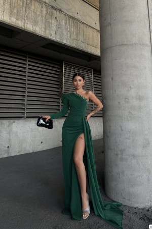 218387 "Emerald green" "Evening dress"