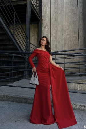 218395 TOPTAN KIRMIZI ABİYE