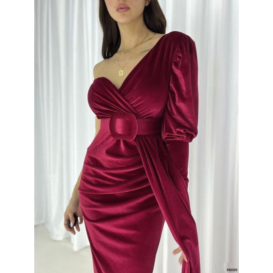 218431 burgundy Evening dress