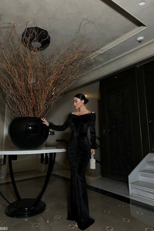 218447 TOPTAN SİYAH ABİYE