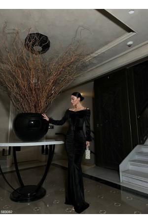 218447 TOPTAN SİYAH ABİYE