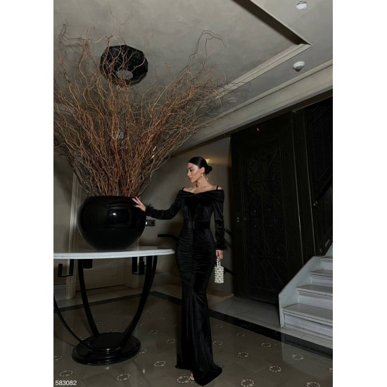 218447 TOPTAN SİYAH ABİYE