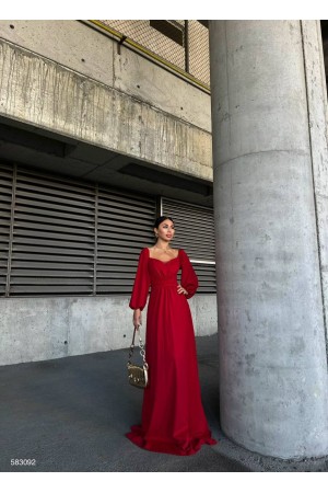 218587 TOPTAN KIRMIZI ABİYE