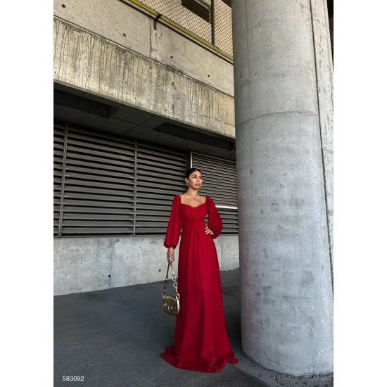 218587 red Evening dress