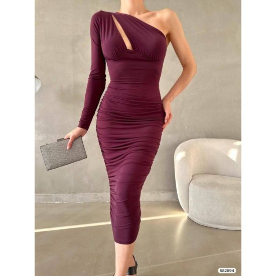 218605 burgundy DRESS