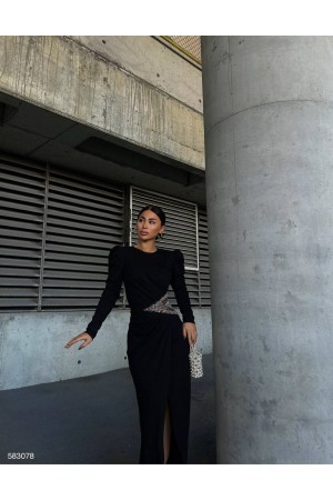 218616 TOPTAN SİYAH ABİYE