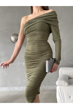 218632 TOPTAN HAKİ ELBİSE