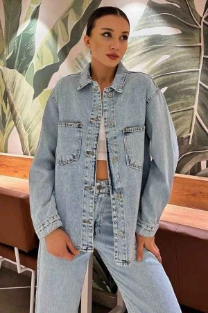 218727 TOPTAN MAVİ GÖMLEK