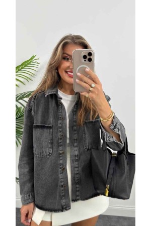 218728 TOPTAN SİYAH GÖMLEK