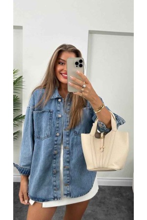 218729 TOPTAN MAVİ GÖMLEK