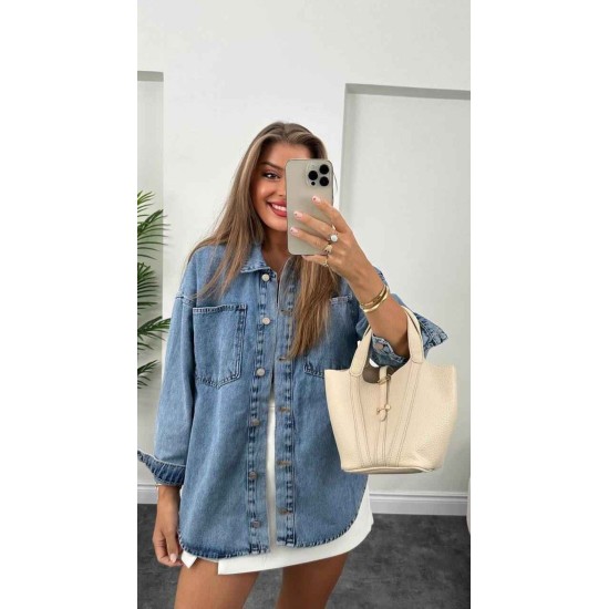 218729 TOPTAN MAVİ GÖMLEK