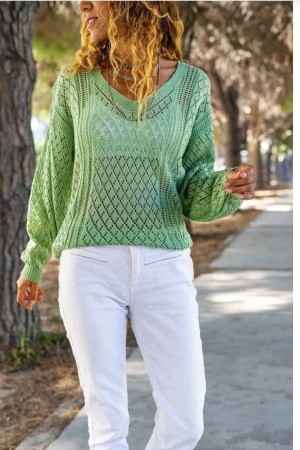 218745 TOPTAN SU YEŞİL BLUZ