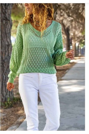 218745 TOPTAN SU YEŞİL BLUZ