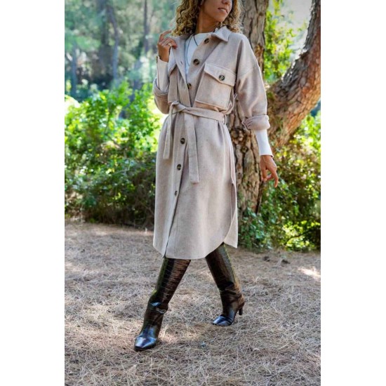 218760 beige TRENCH COAT