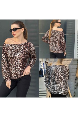 218774 TOPTAN LEOPAR BLUZ