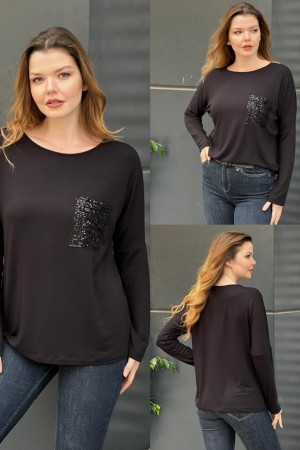 218776 TOPTAN SİYAH BLUZ