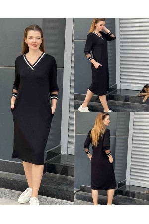 218785 TOPTAN SİYAH ELBİSE