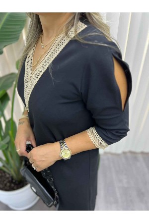 218794 TOPTAN LACİVERT ELBİSE