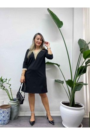 218795 TOPTAN SİYAH ELBİSE