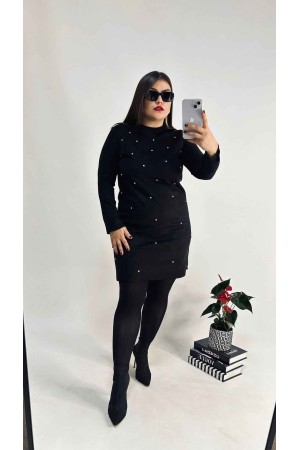 218798 TOPTAN SİYAH ELBİSE