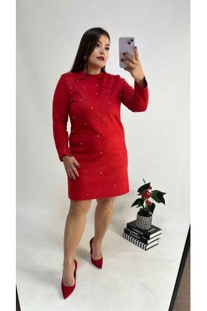 218799 TOPTAN KIRMIZI ELBİSE