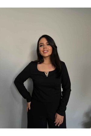 218806 TOPTAN SİYAH BLUZ